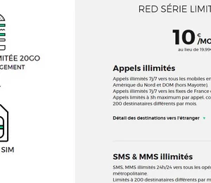 SFR RED : un forfait à 20 Go pour 10 €